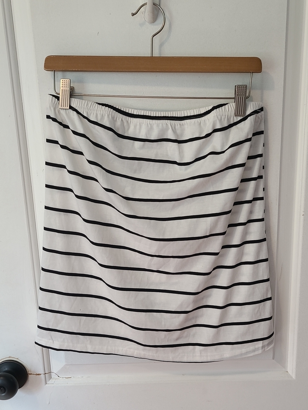 NWT Jenny Boston Black And White Striped Pencil Skirt
